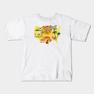 Surfing USA Adventure Retro Label Kids T-Shirt